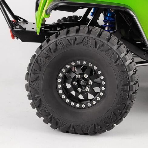 Aluminum Alloy 1.9" Beadlock Wheels Rims Hub for RC 1/10 TRX4, Axial SCX10-II, D90 Scale RC Crawler Car (Bright Silver+Bright Black) in Saudi Arabia