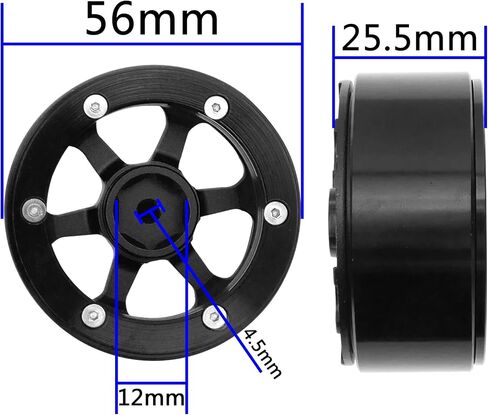 4Pack Vgoohobby 1.9 Metal Beadlock Wheels RC Wheel Rim Set 6-Spoke Compatible with Traxxas TRX4 Axial SCX10 AXI03007 Tamiya CC01 RC4WD D90 D110 TF2 Redcat Gen7 1/10 RC Crawler in Saudi Arabia