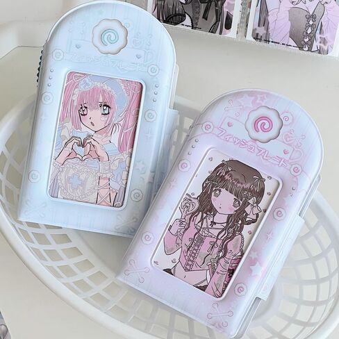 قطعتين 3 بوصة Kpop Photocard Binder أزرق وردي مجوف Kpop Photocard حامل كتاب كارتون ألبوم صور صغير سلسلة المفاتيح حامل بطاقة الصورة مع قلادة بطاقة الصورة الموثق بطاقة صور صغيرة كتاب in Kuwait