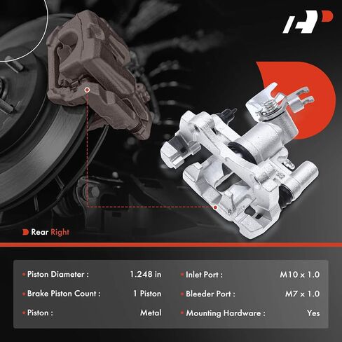 A-Premium Rear Disc Brake Caliper Assembly with Bracket Compatible with Select Mazda Models - Miata 1994-1997, 1999-2005, L4 1.8L - Right Passenger Side in Saudi Arabia