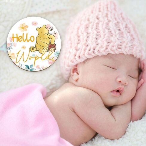 7 Pcs Winnie Baby Monthly Milestone Circles, Double Sided Baby Months Wooden Signs With Storage Bags, Baby Monthly Announcement Wooden Discs for Adorable, Milestone Pictures of Your Newborn Boy & Girl in Saudi Arabia