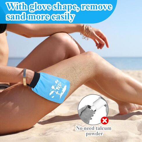 Juome 4 قطع مزيل الرمال للشاطئ، حقيبة إزالة الرمال على شكل قفاز، فرشاة تنظيف الحقيبة لإزالة الرمال، ملحقات أساسيات الشاطئ التي يجب اقتناؤها للنساء والأطفال in Kuwait