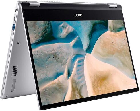 acer 2023 Newest Spin 514 2-in-1 Convertible Chromebook,AMD Ryzen 3 3250C (Up to 3.5GHz),14/'' FHD IPS Touchscreen,8GB RAM,128GB eMMC,WiFi,Backlit Keyboard,12+ Hours,Chrome OS,Silver (Renewed) in Saudi Arabia