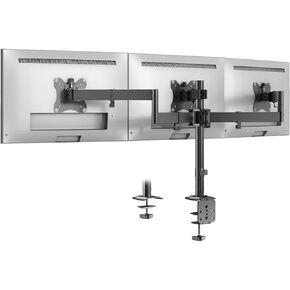 Dual Monitor Stand, Heavy Duty Vertical Stack Monitor Mount for 2 Screens Up to 32", Extra Tall 31.6" Pole Monitor Desk Mount, VESA 75x75/100x100, with C Clamp/Grommet Base, Black in Saudi Arabia