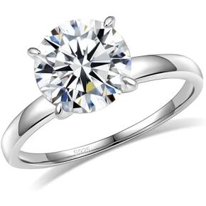 Aurora & Fiori 1/1.5/2/3 CT Round Moissanite Engagement Rings for Women,18K Gold Plated S925 Sterling Silver Ring Solitaire Moissanite Promise Ring For Her,D Color VVS1 Wedding Band Ring Size4-10 in Saudi Arabia