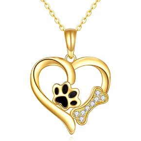 KECHO 14K Gold French Bulldog Necklace for Women, Heart Pendant Jewelry Birthday Gifts for Daughter Sister Teen Girls in Saudi Arabia