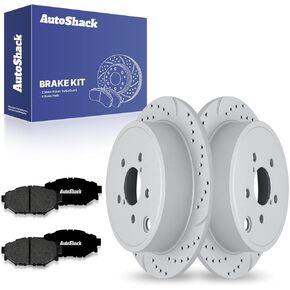 AutoShack 11.25 بوصة (285.8 مم) دوارات الفرامل الخلفية الصلبة + استبدال وسادات الفرامل السيراميكية لـ 2010-2014 Subaru Outback 2008-2014 Subaru Impreza 6-PC طقم فرامل in Kuwait