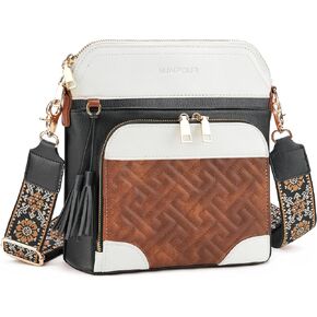 Crossbody Purse for Women Vegan Leather Medium Crossbody Bag with Built-in RFID Wallet Multi-Pocket Shoulder Handbags | waterproof, large capacity, guitar strap in Saudi Arabia