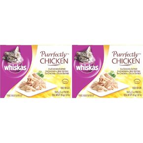WHISKAS PURRFECTLY Chicken Wet Cat Food Chicken Entree Flavor 3 Ounces (Pack of 24) in Saudi Arabia