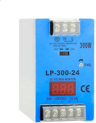 1 قطعة LP 300 واط 12 فولت 24 فولت 48 فولت 23A 12.5A 6.25A DIN السكك الحديدية نموذج التيار المتناوب تيار مستمر LED شاشة ديجيتال تحويل التيار الكهربائي إخراج واحد (LP-300-12V 23A) in Saudi Arabia