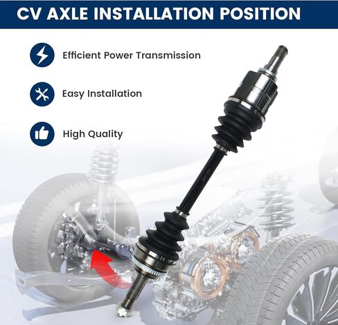 مجموعة عمود محور السيرة الذاتية الأمامية متوافقة مع Toyota Corolla L4 1.8L 2003-2008 ناقل الحركة الأوتوماتيكي، مفصل السيرة الذاتية نصف عمود أمامي يسار للسائق استبدال # 4342002340 4342002380 665218 66-5218 NCV69583 in Kuwait