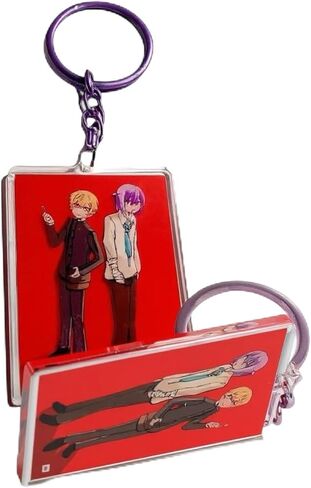 Anime-Inspired Acrylic Keychain – Double-Sided Handmade Charm – Purple-Haired & Blonde Duo – For Fans of Music Rhythm Game Style in Saudi Arabia