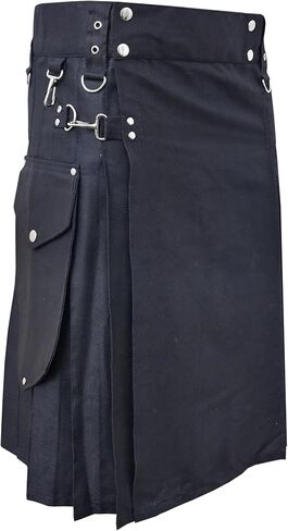 Men’s Scottish Handmade Traditional Utility Kilt with Chrome Hooks & Round Pocket in Saudi Arabia