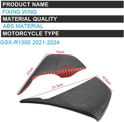 For GSX-R1000 GSXR1300R GSXR1300S GSXR1000 GSXR 1300R GSXR1300 S 2021-2024 2025 Motorcycle Fixed Wing Aerodynamics Aileron Windshield New Accessories (carbon fiber) in Saudi Arabia