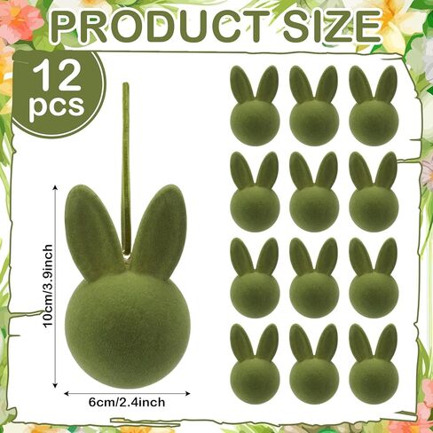 12 Pcs Easter Bunny Hangings, Pastel Flocked Easter Rabbit Ornaments, Decorative Spring Tree Ornaments Decoration for Home Office Party Gifts in Saudi Arabia