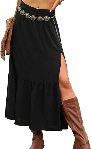 Allegra K Boho Skirt for Women's Summer High Waisted A Line Casual Long Maxi Skirts in Saudi Arabia