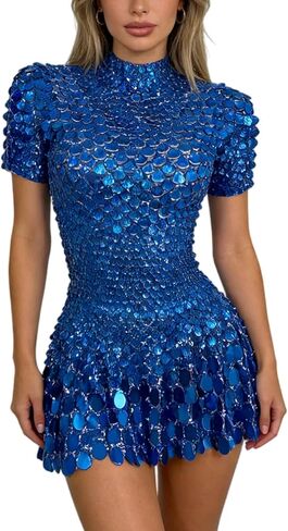 Women Glitter Sequin Prom Dress Stage Show Wear Celebrate Birthday Party Dresses Nightclub Performance Latin Dance Costumes in Saudi Arabia