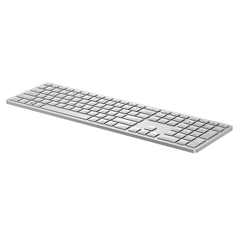 لوحة مفاتيح HP 970 لاسلكية قابلة للبرمجة (فضي) - بلوتوث واتصال لاسلكي متعدد الأجهزة بسرعة 2.4 جيجا هرتز - بطارية قابلة لإعادة الشحن USB-C - 24 مفتاحًا قابلاً للبرمجة - تعمل مع Windows وMacOS (3Z729AA#ABA) in Kuwait