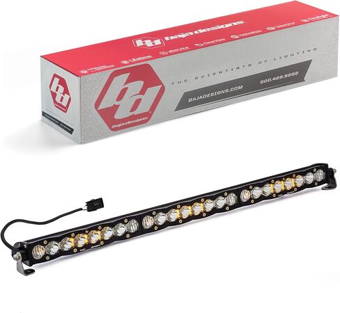 شريط إضاءة LED مقاس 20 بوصة من Baja Designs S8 - شريط إضاءة LED نحيف للطرق الوعرة للشاحنات، رانغلر، 4x4، UTV، ATV - إضاءة خلفية كهرمانية (القيادة/السرد، عدسة شفافة) in Saudi Arabia