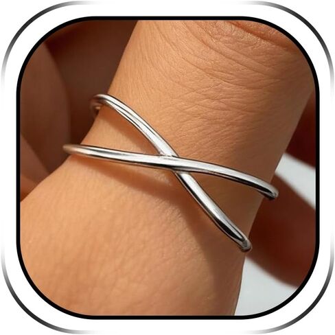 HUASAI Silver Thumb Rings for Women Knuckle Cross Rings Stackable Statement Ring Trendy Christmas Gifts Jewelry in Saudi Arabia