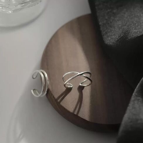 HUASAI Silver Thumb Rings for Women Knuckle Cross Rings Stackable Statement Ring Trendy Christmas Gifts Jewelry in Saudi Arabia