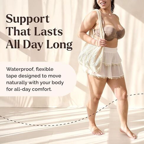 Skinnies Instant Swimmers Thigh Lift Tape - Patented & Made in USA - Waterproof, Clear Adhesive Strips Instantly Lift Loose Skin and Smooth Cellulite - Wear Discretely Under Skirted Swimsuit - 5 Pairs in Saudi Arabia