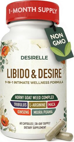 Female Libido Booster for Women Fast Acting with Tribulus Terrestris - Hornygoatweed for Women, Mood Support Supplement Enhancer Pills with Maca Root, Ginseng for Hormonal Balance - 60ct Desirelle in Saudi Arabia