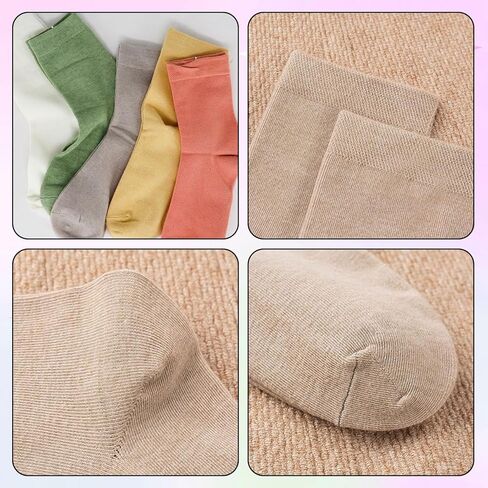 5 Pairs Women's Mid Crew Socks, Comfortable Soft Stretch Casual Half Crew Socks, Versatile Neutral Tones for Daily Wear in Saudi Arabia