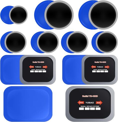بقع Tallew Tyre 5 أحجام Rubber Radial Repan Repair Step Place Stail أداة إصلاح الطوارئ لثقب سيارة Truck Truck Bus Tractor Scarecle 32 ، 42 ، 58 ، 65 × 80 ، 85x120 مم (50 صورة) in Kuwait