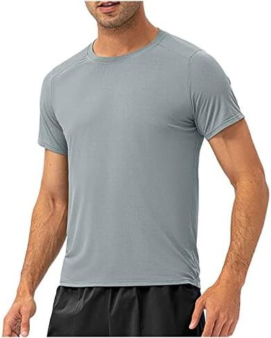 Men's Lightweight Short Sleeve Shirt Moisture Wicking Running Athletic Shirt Breathable Fitness Casual Quick Dry Shirt in Saudi Arabia