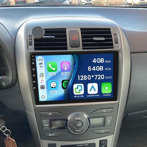 لراديو تويوتا كورولا 2009-2013، Roinvou 2+32G Android 11 CarPlay ستيريو السيارة مع Android Auto 9 بوصة شاشة لمس بلوتوث مستقبل صوت السيارة يدعم وصلة المرآة GPS WiFi SWC كاميرا احتياطية RDS DSP in Kuwait