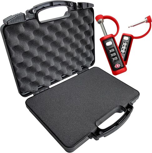 Hard Lockable Gun Case for Pistol Revolver and Handgun | 12.3" inches x 10.5" Airline Compliant Locking | 9mm TSA Approved Firearm Travel non-waterproof Storage Box Gun Carrying Case for Pistols in Saudi Arabia