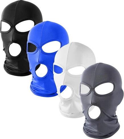 Geyoga Balaclava Covering Three Holes Full Face Covering Summer Thin Open Face Hood Windproof Motorcycle Face Cover (Multicolor,6 Pieces) in Kuwait