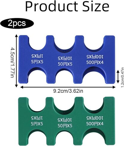 2pcs Japanese Yen Coin Holders, Plastic JPY Coin Collector Dispenser with 6 Slots Rectangular Car Change Organizer Collection Purse for Travel (Orange, Purple) in Saudi Arabia