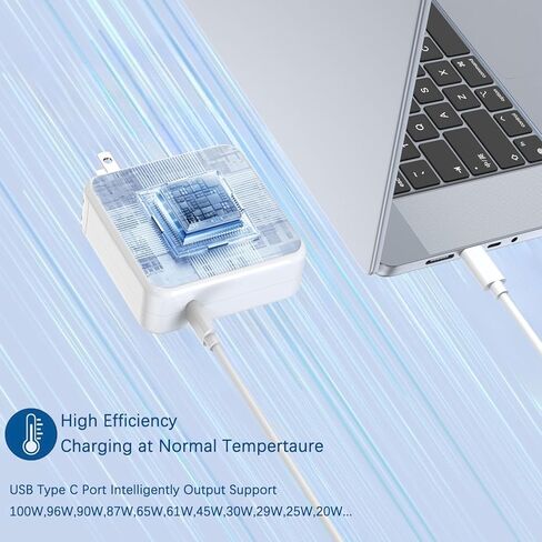 شاحن Mac Book Pro/Air بقدرة 106 واط، ومحول طاقة USB C سريع لشاحن Mac متوافق مع MacBook Pro وMacBook Air وiPad Pro الجديد وجميع أجهزة USB C، وكابل شحن USB-C إلى C بطول 7.2 قدم in Kuwait