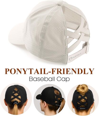 FURTALK Womens Baseball Caps Ponytail Hat Adjustable Criss Cross Mesh Back & Quick Drying Trucker Hats Women in Saudi Arabia