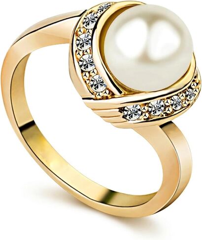 Acefeel Fashion Cocktail Pearl Rings for Women Costume Jewelry Statement Ring R103 in Saudi Arabia