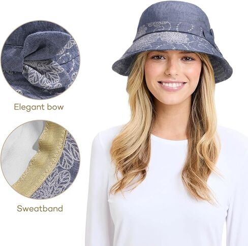 Initlove Cloche Hat for Women Vintage Bucket Floral Bowler Hats Foldable Outdoor in Saudi Arabia