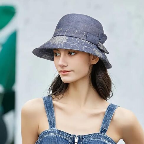 Initlove Cloche Hat for Women Vintage Bucket Floral Bowler Hats Foldable Outdoor in Saudi Arabia