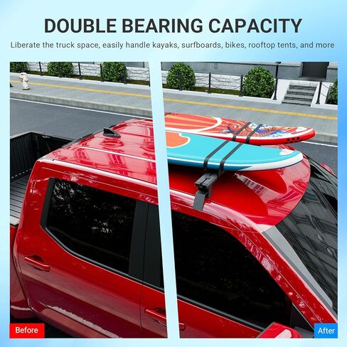 حامل سقفي متقاطع متوافق مع 2021-2026 Ford F150 Crossbar سقف حامل الأمتعة من الألومنيوم لملحقات 2021-2026 Ford F-150 in Kuwait