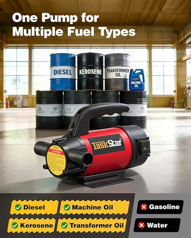 Diesel Transfer Pump Kit: 12V 13GPM Electric Fuel Transfer Pump with Fuel Nozzle & Hoses for Diesel Kerosene Transformer Oil, Protable Self-Priming Pump for Tractor Truck Boat in Saudi Arabia