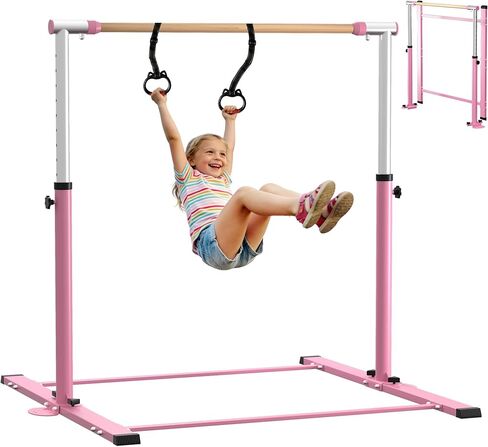 EL&IT·Wings Gymnastic Kip Bar,Horizontal Bar for Kids Girls Junior,3' to 5' Adjustable Height,Home Gym Equipment,Ideal for Indoor and Home Training,300lbs Weight Capacity in Kuwait