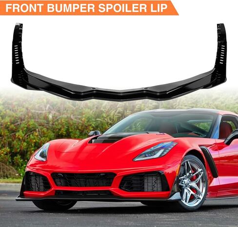 Front Bumper Lip Splitter Spoiler Compatible with 2015-2019 Chevy Corvette C7 Z06 Grand Sport,Car Body kit Accessories Front Lip Splitter (2pcs) in Saudi Arabia