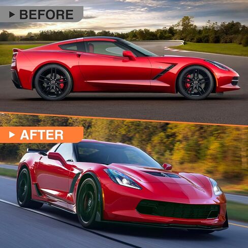 Front Bumper Lip Splitter Spoiler Compatible with 2015-2019 Chevy Corvette C7 Z06 Grand Sport,Car Body kit Accessories Front Lip Splitter (2pcs) in Saudi Arabia