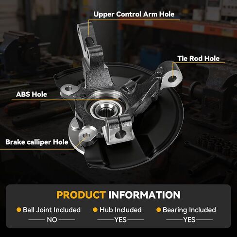 698-411 Front Steering Knuckle & Wheel Bearing Hub Assembly Compatible with Jeep Compass 2007-2017, Patriot 2007-2017, Dodge Caliber 2007-2012, Left Driver Side, LK129 in Saudi Arabia