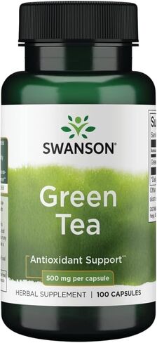 Swanson Green Tea Extract Supplement - Antioxidant Rich - 500 MG Green Tea Leaf Powder - 100 Capsules in Saudi Arabia