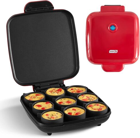 صانعة قضم البيض بحجم عائلي من DASH Sous Vide Style لدغات الإفطار والسندويشات والوجبات الخفيفة الصحية أو الحلويات، صديقة للكيتو والباليو (9 حصص)، أسود in Kuwait