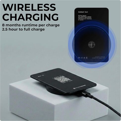 Rolling Square Aircard - Bluetooth Card Sized GPS Tracker with Business Card NFC/QR Code & Find My Network Compatibility - 2.2mm Super Thin in Saudi Arabia