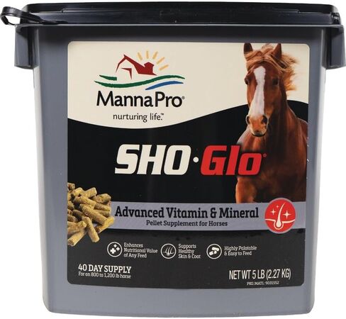 Manna Pro Sho-Glo Supplement for Horses | Complete Vitamin & Mineral Supplement for Healthy Skin & Coat | 5 Pounds in Saudi Arabia