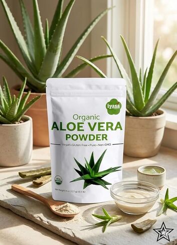 Organic Aloe Vera Powder, Aloe Barbadensis for Cooling Face and Hair Mask, Natural Moisturizer, ONE Resealbale Pack of 8 oz/223 Gram in Saudi Arabia